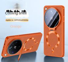 For OPPO Find X9 Ultra  lens tempered glass screen holder and heat-dissipating magnetic phone case OPPO Find X9 Ultra oranžinė