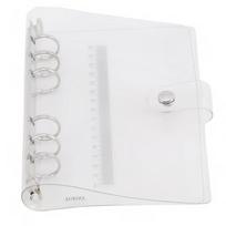 1Pc Transparent Notebook Binder Student Planner Binder Office Supplies 6 Ring A7/A6/A5 A6 white
