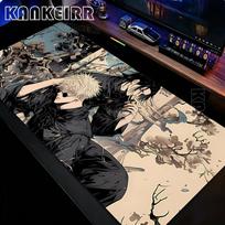 90x40CM Black Anime Jujutsu Kaisen Large Mouse Pad Xxl Gojo Satoru MousePads Pc Computer Gaming Accessories Non-slip Desk Mat 30x60cm gray