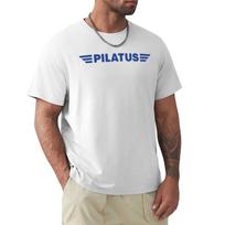 Pilatus Tshirt Work Short Sleeve Cotton Top 4XL white