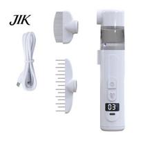 Pet Grooming Vacuum Electric Flea Comb, Brush with Suction, 3-in-1 Rechargeable Dog Cat Groomer Tool 360 Degree Rotating Head, Deshedding Comb balta