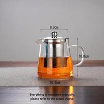 with Stainless Steel Infuser Glass Teapot High Borosilicate Coffee Tea Pot  Coffee 550ml gray