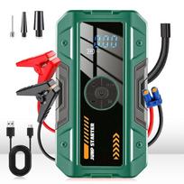 Rechargeable Jump Starter Weatherproof Portable Power Bank Booster Tire Inflator  Road Travel žalia