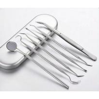 Nerūdijančio plieno dantų veidrodis Dantų rinkinys Maišelis Burnos veidrodėlis Dantų instrumentas Burnos priežiūros balinimas Dantų pašalinimas Dantų akmenys Įrankiai 6-piece set
