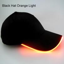 Madinga unisex vienspalvė LED šviečianti beisbolo kepurė Kalėdų vakarėliui Black Hat Orange Light black