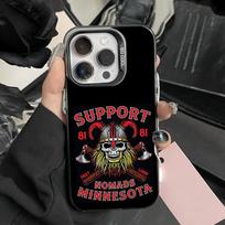 Hells Angles Motociklo 81 Telefono dėklas iPhone 16,15,14,13,12,11,Pro,Max,Plus,Mini,XS,SE Anti-drop Juodas Matinis Kietas Bamperis iPhone16promax