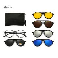 6 vnt. magnetiniai poliarizuoti prisegami akiniai nuo saulės moterims, vyrams, plastikiniai rėmeliai, naktinio vairavimo akiniai, UV400 Polarizing lens black