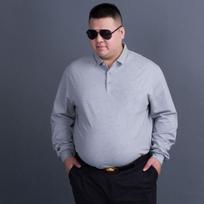 8XL Super Didelio Dydžio Vyriški Kasdieniai Marškiniai Be Kišenių Atvartu Ilgomis Rankovėmis Viengubos Krūtinės Darbo Verslo Formalūs Socialiniai Polo Marškiniai 7XL pilka