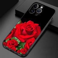 TPU Soft Phone Case for Apple iPhone 11 15 Pro Max 8 Plus 13 Pro XR 12 Mini 14 SE XS X Bag Back Bright Red Rose Flowers Cover for iPhone 6 6S Plus red