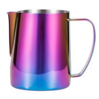 304 Stainless Steel Milk Frothing Pitcher Ergonomic Handle Colorful Latte Art Cup 350ml/600ml Anti-Drip Spout purple