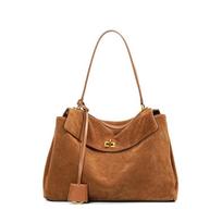 Originalios karvės odos moteriška rankinė, vieno peties crossbody su atvartu ir sagtimi, didelės talpos hobo tipo rankinė 35cmX11cmX25cm brown
