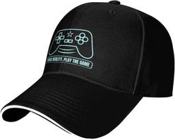 Gamer Controller Pause Reality Play The Game Baseball Cap Polyester Casual Sun Protection Adjustable Adult Cap Adjustable black