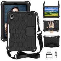 Case for iPad mini 8.3  A17 Pro 2024 / 2021 (7th/6th gen.), Honeycomb with strap, Black