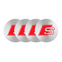 4 vnt. 56 mm automobilio ratlankio centrinis dangtelis Ženklelis Logotipas Emblema Lipdukas Ratlankio lipdukas Audi A3 A4 A5 A6 Q3 Q5 Q7 TT Automobilio priedai white