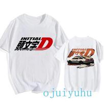 AE86 Juokingi Harajuku Manga Marškinėliai Japoniškų Anime Animacinių Filmų Gotikiniai Vasaros Topai Initial D ES Dydžio Marškinėliai Vyrams Grafiniai Marškinėliai Vyriški 2XL white