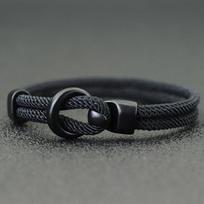 Unique Paracord Survival Bracelet Homme Bilayer Lucky Red Rope Braclet Men Original Gift Pulsera Camping Jewelry Bileklik Erkek juoda