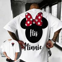 2026 Summer Disney Mickey Mouse Tshirt 100 Pure Cotton Shortsleeved Casual Loose Breathable Top for Both Men and Women 3XL black