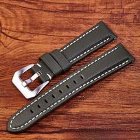 New Nylon Genuine Leather Panerai Watch Strap Suitable for Fat SeaPAM01661/441 Vintage Soft Style 24MM-Black buckle black