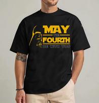 Star Wars Day Darth Vader May The Forth Be With You Unisex Adult Kid Tee 2XL black
