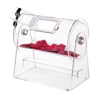 Acrylic Raffle Drum, Holds 2500 Tickets or 100 Raffle Balls, Professional Raffle Ticket Spinning Cage with 2 Keys, Transparent Lottery Spinning