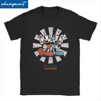 Men Women's Retro The Cuphead T Shirts Game Anime Pure Cotton Clothing Novelty Short Sleeve Crew Neck Tees New Arrival T-Shirts L juoda