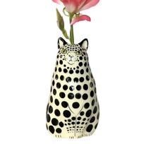 Polka Dot Resin Cute Cat Vase Multicolor Spotted Cat Table Decoration Vase Polka Dot Cat Ornament Floral Decorations juoda