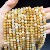 Natural Old Yellow Jade Dongling Round Beads for DIY Jewelry, Bracelet, Necklace, Beading Accessories, Semi-Finished Products 6mm, approx. 60 beads brown