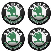 4 vnt. 56mm+60mm Automobilio ratlankio centrinis dangtelis, ratlankio apdaila, emblemos lipdukai Skoda Octavia 1 2 3 A4 5 MK2 Kodiaq Superb 3 Rapid Fabia 1 gray