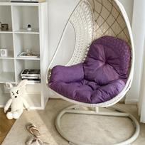 Sustorinta pagalvėlė lauko sūpynėms arba balkono supamam krėslui Backrest Chair Cushion violetinė