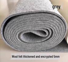 Sustorintas grynos avies vilnos veltinio padėkliukas kaligrafijai ir tapybai – Galimi individualūs dydžiai Grey fine wool 5mm 120*240CM