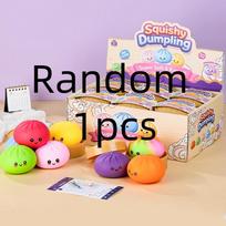 Colorful Dumpling Squishes Blind Box Stress Balls Fidget Sensory Toys Simulation Food Squishies Bun with Steamer Squeeze Toy black