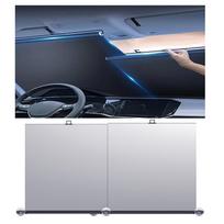 1 pora automatinio įtraukiamo automobilio saulės skydelio Oxford audinio saulės skydelis priekinio stiklo automobilio saulės skydelis Auto lauko aksesuarai A1 black