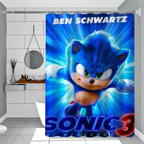 Sonicas Ežys Baltas Dušo Užuolaida, Vonios Kambario Dekoratyvinė Dušo Užuolaida, Vandeniui Atspari Dušo Užuolaida Su Kabliukais 90x180 cm blue