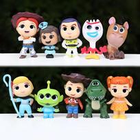 10Pcs Anime Toy Story Action Figure Buzz Lightyear Woody Jessie Alien Cute And Charming Doll PVC Collectible Model Playthings Kid Xmas Present white