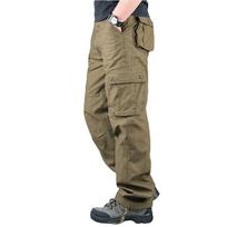 Cargo Pants Vyriški medvilniniai kombinezonai lauko darbo kelnės Didelio dydžio žygio kelnės 44 žalia