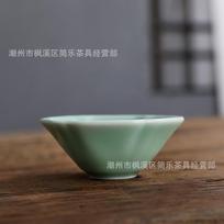 Suet Jade Porcelain Kung Fu Teacup Ceramic Small Tea Bowl Household Tea Drinking Master Special Tea Cup Tea Tasting Personal Cup gray