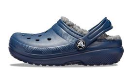 Kids' Crocs Classic Lined Thermal Kids Clogs Dark Blue Charcoal Gray 207010-459 39 gray