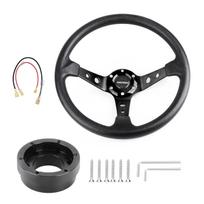 Logitech G29 G920 G923 Automobilių Sportinio Drifto Vairams 350mm 14 colių Su Adapterio Plokšte 70mm PCD Lenktynių Žaidimui CNSPEED Black with Black black