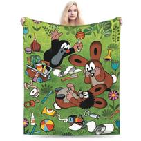 Mielos Mažojo Kurmio Megztos Antklodės Anime Animacinis Flanelinis Mesti Antklodė Vasaros Oro Kondicionierius Personalizuota Šilta Lovatiesė Size: 75*100cm, Weight: 320 GSM