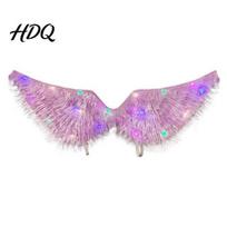 Glowing Feather Wings LED Light-Up Angle Wing, Wing for Kids Girls, Battery Operated Light Up Fairy Costume Props Christmas Halloween Stage mėlyna
