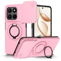 Sliding Camera Lens Protection Armor Case For Honor 400 Smart 5G X7d Metal Ring Stand TPU Plastic Shockproof Phone Cover Fundas Honor 400 Smart 5G white
