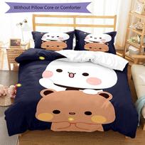 3pcs Bubu and Dudu2 pattern bedding set duvet cover set includes duvet cover &pillowcases, perfect all season bedroom decoration & gift 140cmx210cm