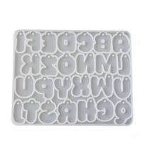 Cute Alphabet Epoxy Resin Pendant Silicone Mold Diy Letter Keychain Jewelry Craft Supplies A2 white