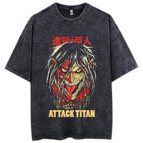 Anime „Attack on Titan“ marškinėliai Hip Hop dideli gatvės drabužiai Vintage spausdinti trumpomis rankovėmis vasaros vyriški viršūnės 6XL black