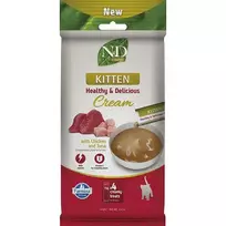FARMINA N&D Prime Cat Cream with chicken & tuna kitten box – skanėstas kačiukui – 4x15g