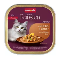 ANIMONDA Vom Feinsten Adult in Sauce Chicken and liver - šlapias kačių maistas - 85g