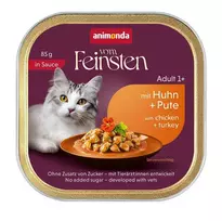 ANIMONDA Vom Feinsten Adult in Sauce Chicken and turkey - šlapias kačių maistas - 85g
