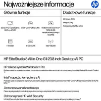 HP EliteStudio 8 All-in-One G1i 23,8" stalinis AI kompiuteris, Intel Core Ultra 7, 1920 × 1080 px, 16GB DDR5-SDRAM, Windows 11 Pro, Wi-Fi 7 (802.11be