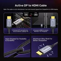 UNITEK KABELIS DISPLAYPORT 1.4 - HDMI 2.1, 8K, 1,8 M