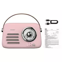 SAVIO RS-03 Nešiojamasis radijas, rožinis